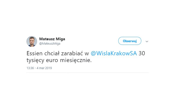 Tyle Essien chciał zarabiać w Wiśle Kraków! :D